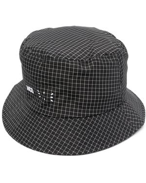 McQ Check-Print Bucket Hat - Black
