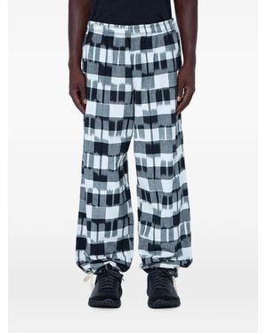 NOMARHYTHM Geometric-Pattern Pocket Trousers - Blue