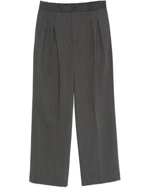 Hevò Pleated Wide-Leg Pants - Gray