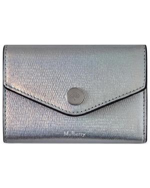Mulberry Metallic Lizard-Effect Wallet - Grey