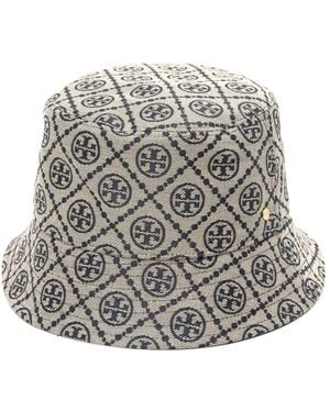 Tory Burch Logo-Jacquard Bucket Hat - Grey