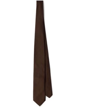 Prada Logo-Embellished Satin Tie - White