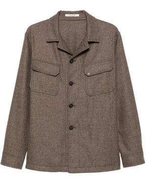 Tagliatore Veste En Laine À Boutonnière - Brown