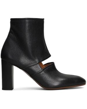 Chie Mihara Eon Cut-Out Block-Heel Ankle Boots - Black