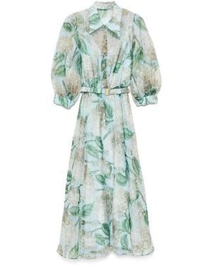 Nissa Abito Midi Con Stampa - Verde