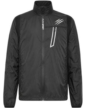 Philipp Plein Logo-Print Zip-Up Jacket - Black