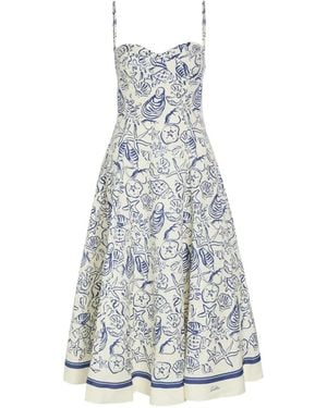 Jonathan Simkhai Vestido Midi Analise - Blanco
