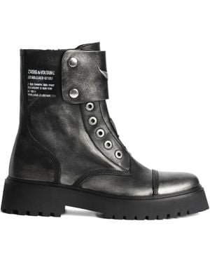 Zadig & Voltaire Bikerstiefel mit Schnürung - Schwarz