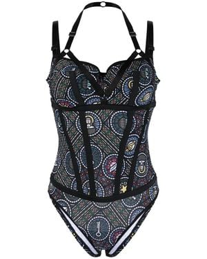 Marlies Dekkers Ecclesia Stained-Glass Print Body - Black