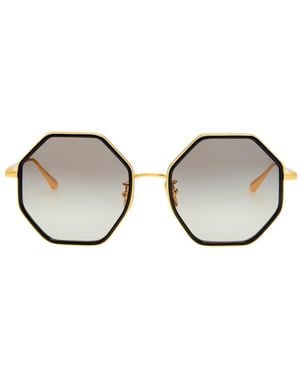 Linda Farrow Coraline Geometric-Frame Sunglasses - Metallic