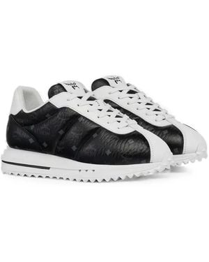 MCM Visetos-Print Panelled Trainers - White