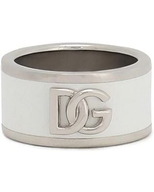 Dolce & Gabbana Logo-Plaque Ring - Grey