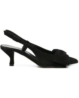 Pomme D ́Or Henriette Bow-Detail Slingback Court Shoes - Black