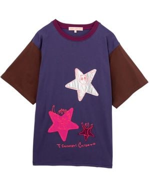 Tsumori Chisato Star-Patchwork T-Shirt - Purple