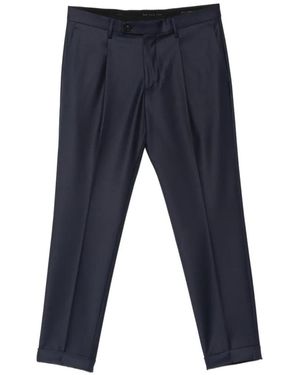 Michael Coal Pantalon Frederick Plissé À Revers - Blue
