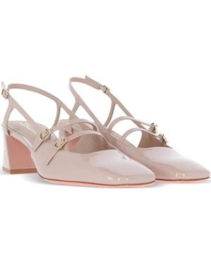 Santoni 50Mm Aurora Buckled Court Shoes - Pink