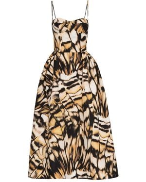 Oscar de la Renta Silk Midi Dress - White