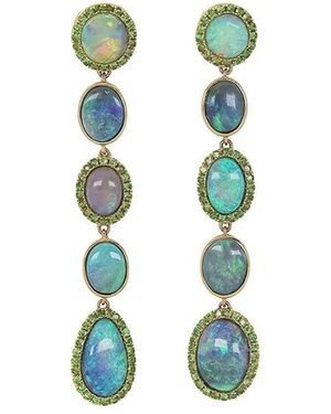 Katherine Jetter 18Kt Gemstone Line Drop Earrings - Blue