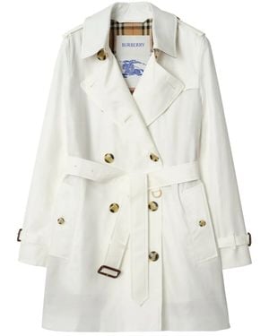 Burberry Double-Breasted Trench Coat - White