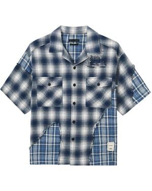 FIVE CM Plaid Distressed Shirt - Blue