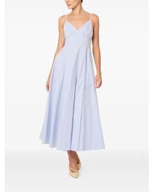 Rosie Assoulin Striped V-Neck Dress - Purple