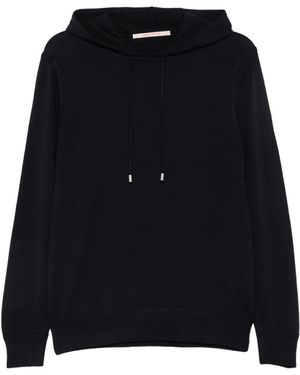 hindustrie Fein Gestrickter Hoodie - Schwarz