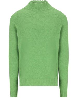 Tagliatore Kaschmirpullover mit Stehkragen - Grün