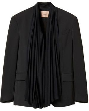 Twinset Sash-Collar Crepe Blazer - Black