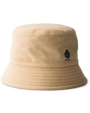 Prada Old Piqué Bucket Hat - Natural
