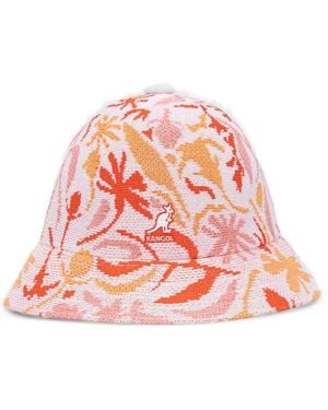 Kangol Floral-Intarsia Bucket Hat - Red