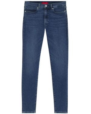 HUGO Logo-Patch Skinny Jeans - Blue