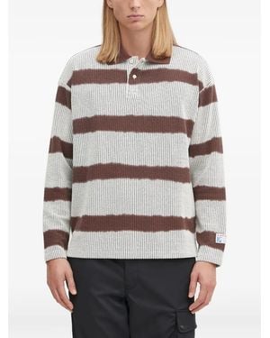 Napapijri X Martine Rose Polo A Righe Con Maniche Lunghe - Grigio