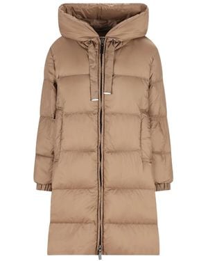 Max Mara Cappotto Imbottito Con Cappuccio - Neutro