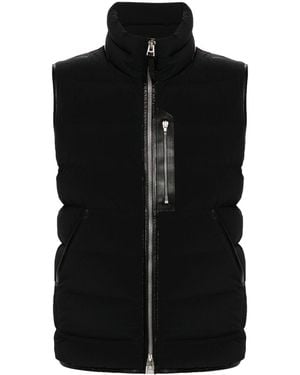 Tom Ford High-neck Quilted Gilet - Men's - Elastane/polyamide/calf Leather - Black