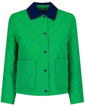 Ralph Lauren Twill-Trim Diamond-Quilted Jacket - Green