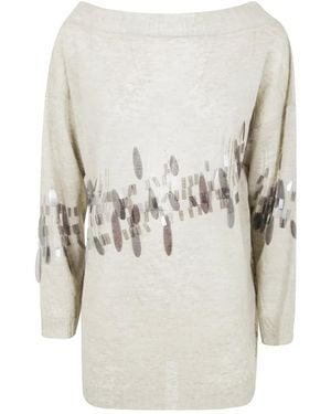 Aviu Pullover mit Pailletten - Weiß