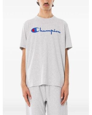 Champion T-Shirt Met Geborduurd Logo - Wit