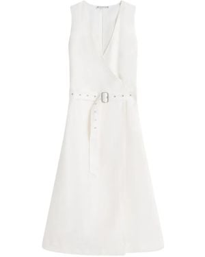 Tommy Hilfiger Sleeveless Belted Wrap Dress - White