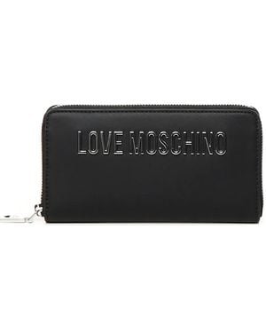 Love Moschino Logo-plaque zip-fastening wallet - Schwarz