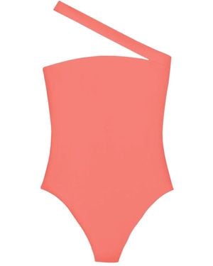 JADE Swim Halo One-Shoulder Swimsuit - Red