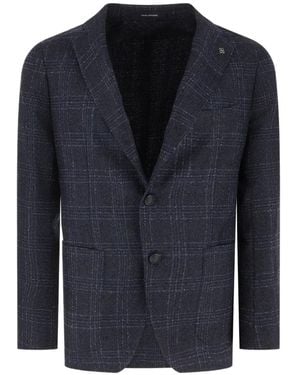 Tagliatore Check-Pattern Blazer - Blue