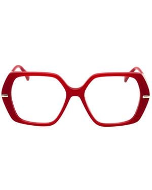 Max Mara Eyewear Gafas Con Montura Geométrica - Rojo