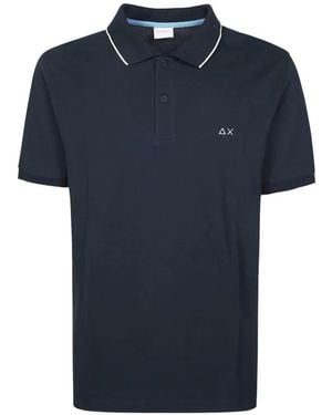 Sun 68 Contrast-Trim Polo Shirt - Blue