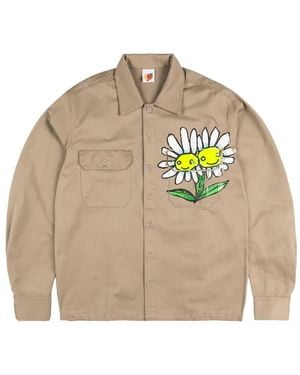 Sky High Farm Hemd Mit Margeriten-Print - Natur