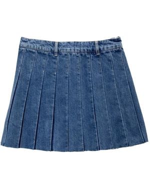 Maison Kitsuné Jeansrock Mit Falten - Blau