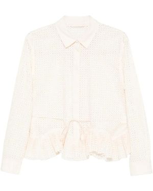 Ulla Johnson Kelila Cut-Out Long-Sleeve Shirt - White