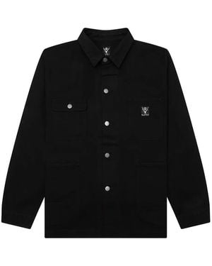 South2 West8 Button-Fastening Shirt Jacket - Black