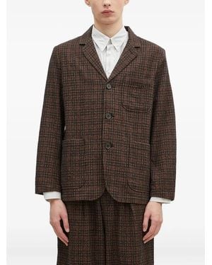Universal Works Checked Patch-Pocket Blazer - Brown