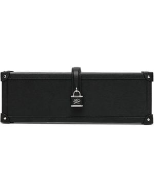 Karl Lagerfeld Autograph Padlock Trunk Clutch - Noir