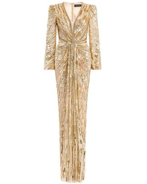 Jenny Packham Darcy Sequin-Embellishment Maxi Dress - Metallic
